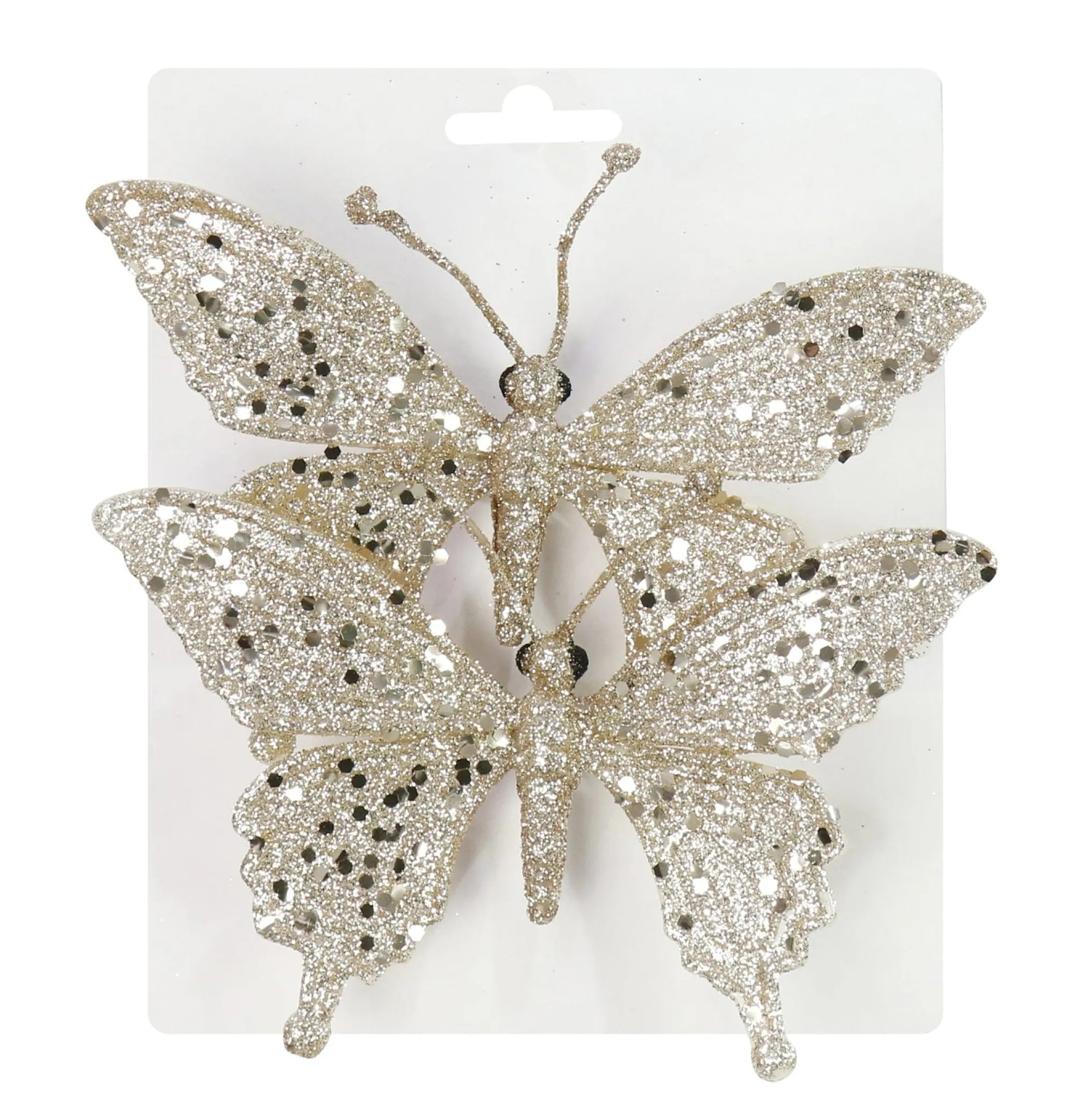 Pretty In Pink & Rose Gold>Christmas World Clip On Sequin Butterfly (2Pk)