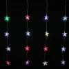 Novelty Lights>Christmas World Colour Change Star Curtain (24Pc)