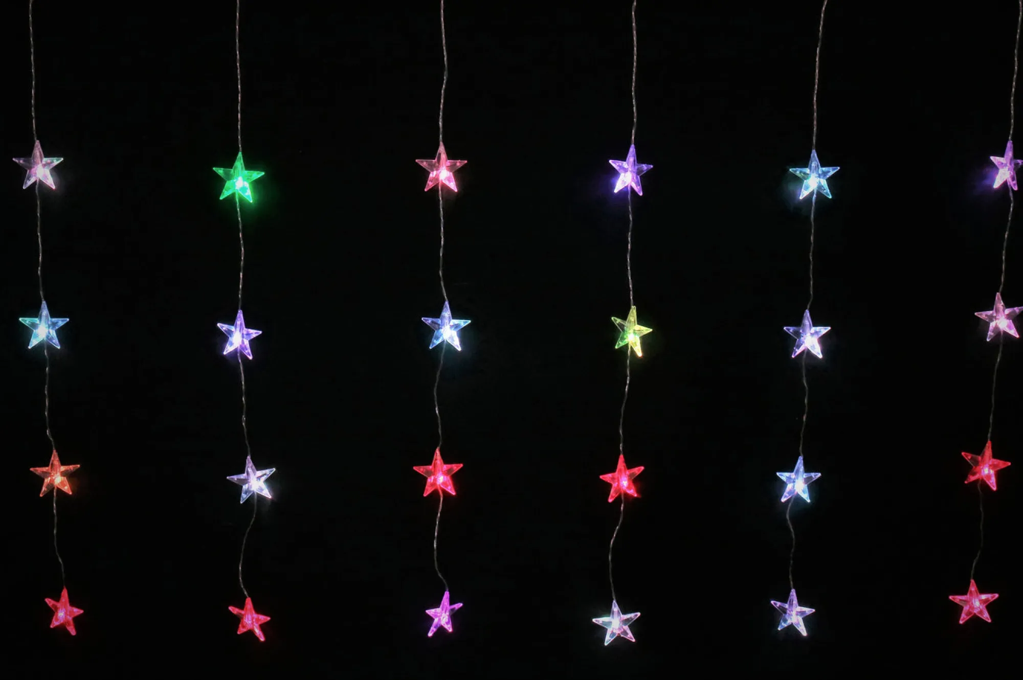 Novelty Lights>Christmas World Colour Change Star Curtain (24Pc)