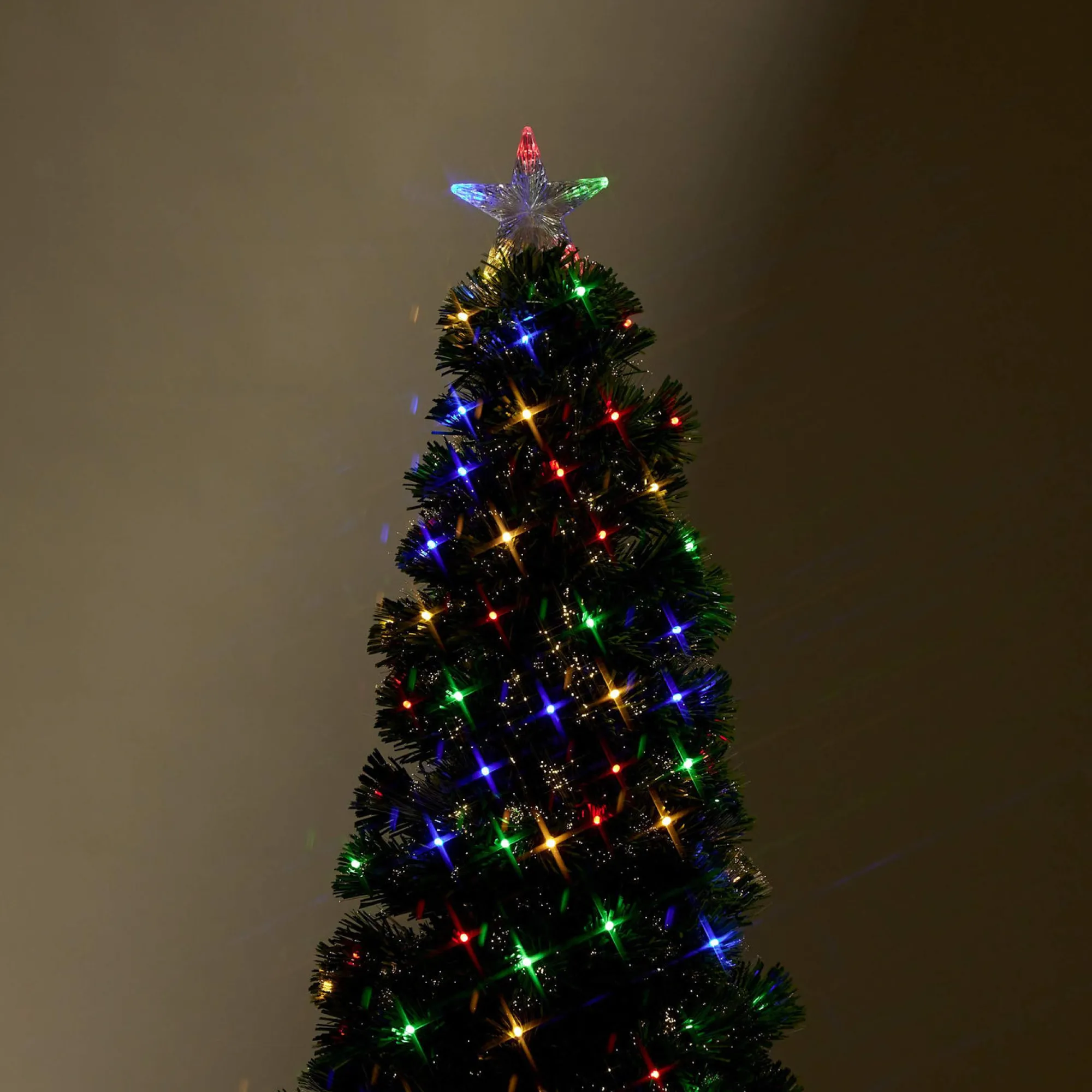 Fibre Optic Trees>Christmas World Fibre Optic Slim Tree With Multicoloured Leds (1.5M)