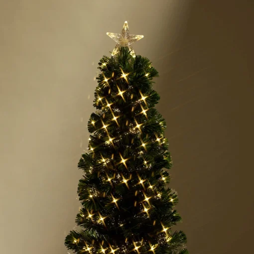 Fibre Optic Trees>Christmas World Fibre Optic Tree Slim With Warm White Leds (1.5M)