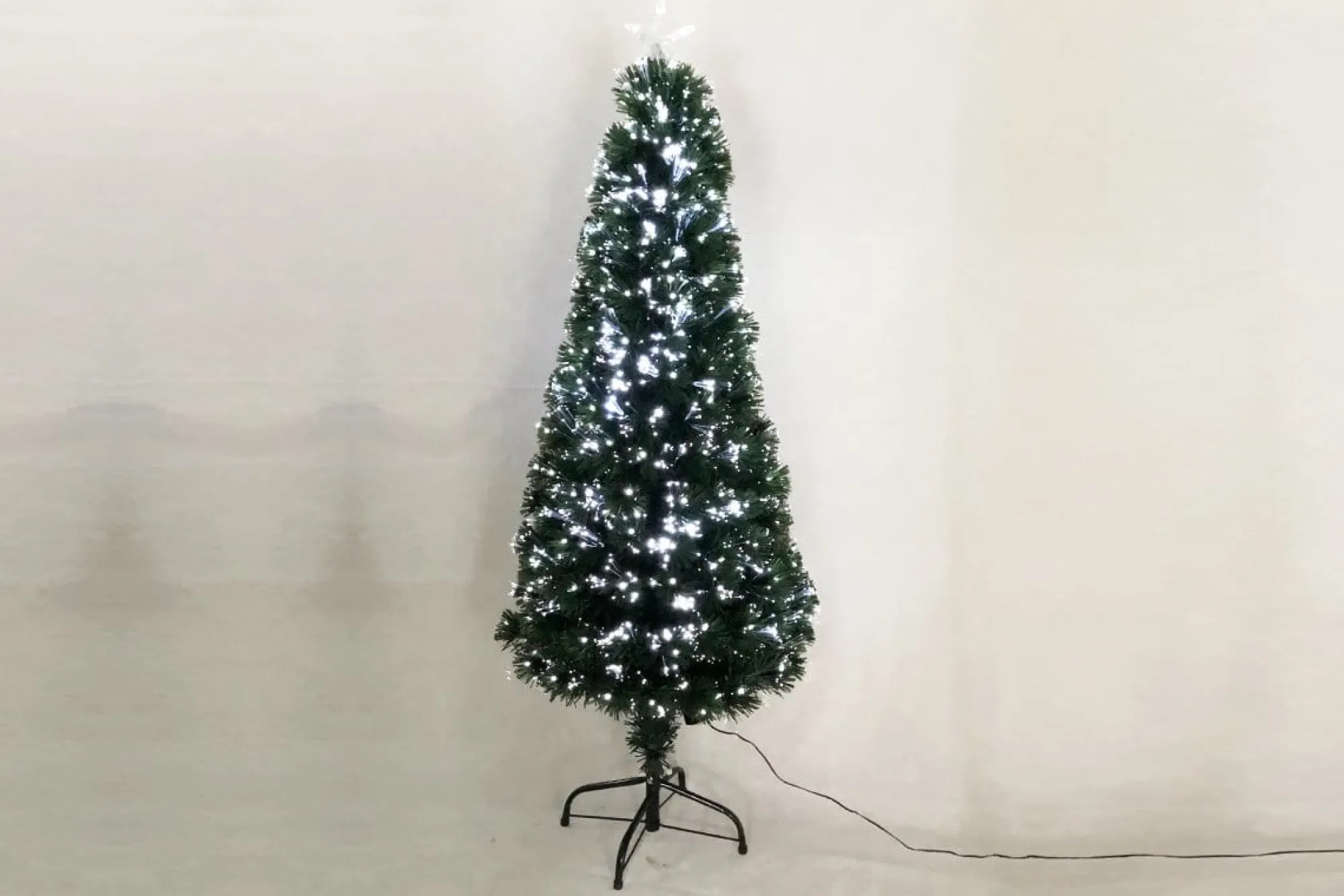 Fibre Optic Trees>Christmas World Fibre Optic Tree Slim With Cool White Leds (1.5M)