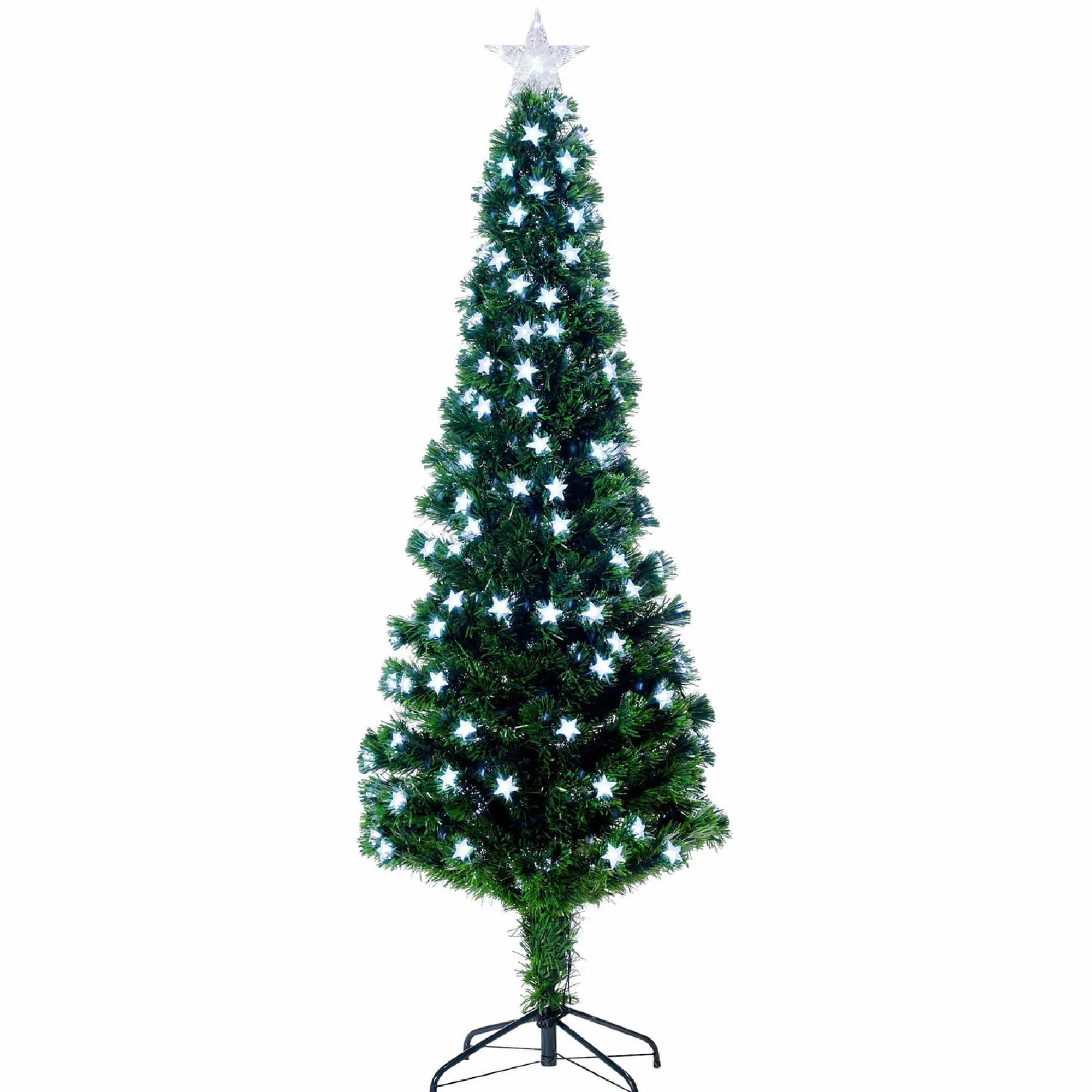 Fibre Optic Trees>Christmas World Fibre Optic Tree Stars White (1.8M)