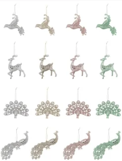 Hanging Decorations>Christmas World Glitter Hanging Decoration - Silver Dove