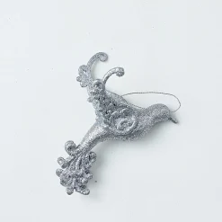 Hanging Decorations></noscript>Christmas World Glitter Hanging Decoration - Silver Dove