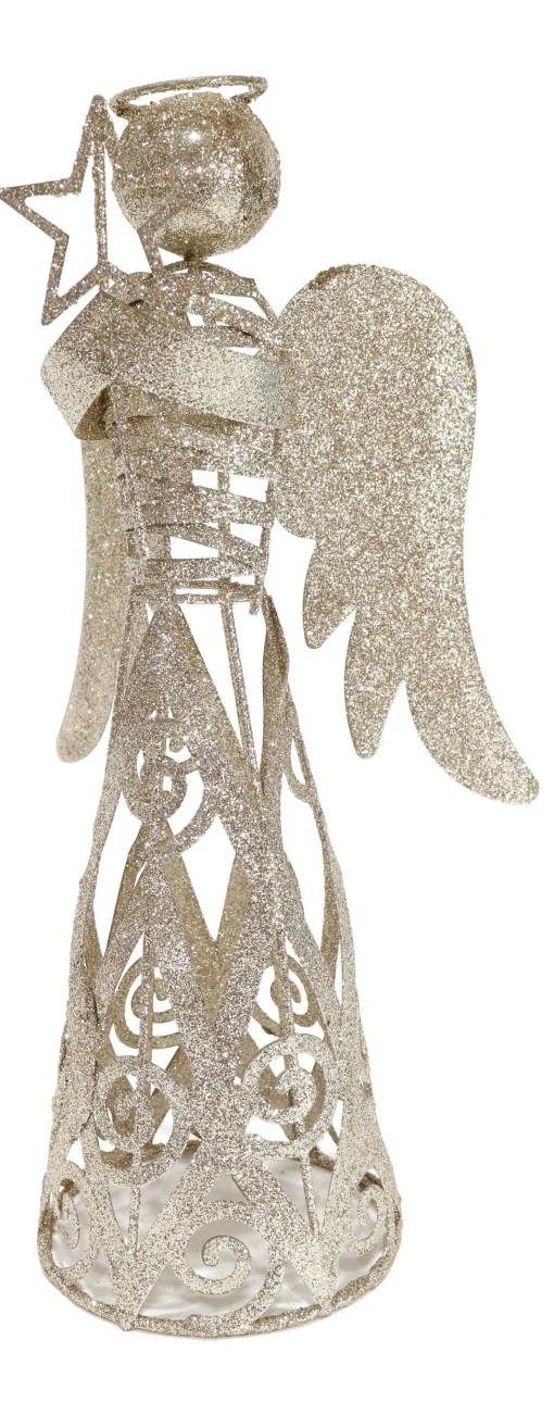 Touch Of Elegance>Christmas World Glitter Metal Angel Asst (30Cm)