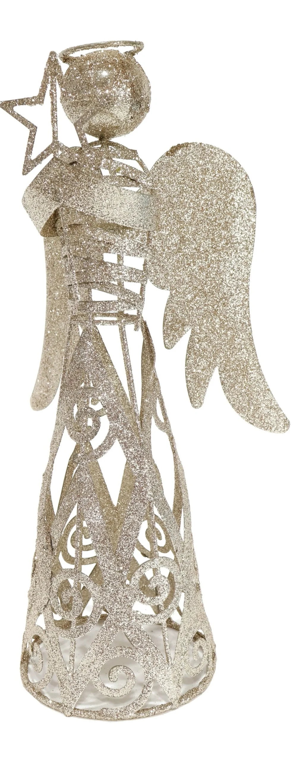 Touch Of Elegance>Christmas World Glitter Metal Angel Asst (30Cm)