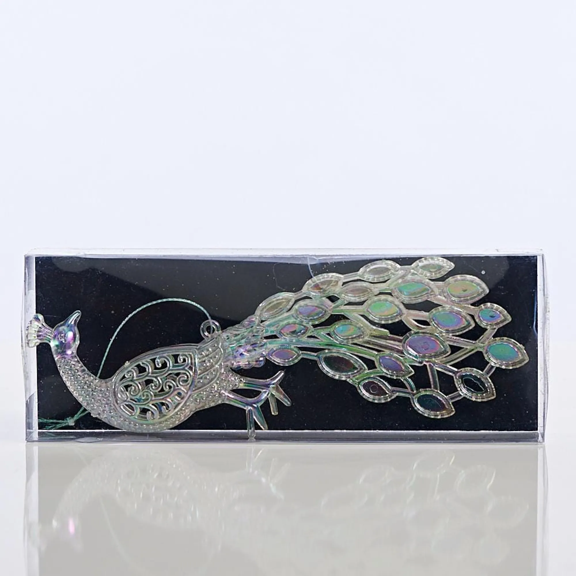 Magical Winter Wonderland>Christmas World Glitter Peacock Decoration