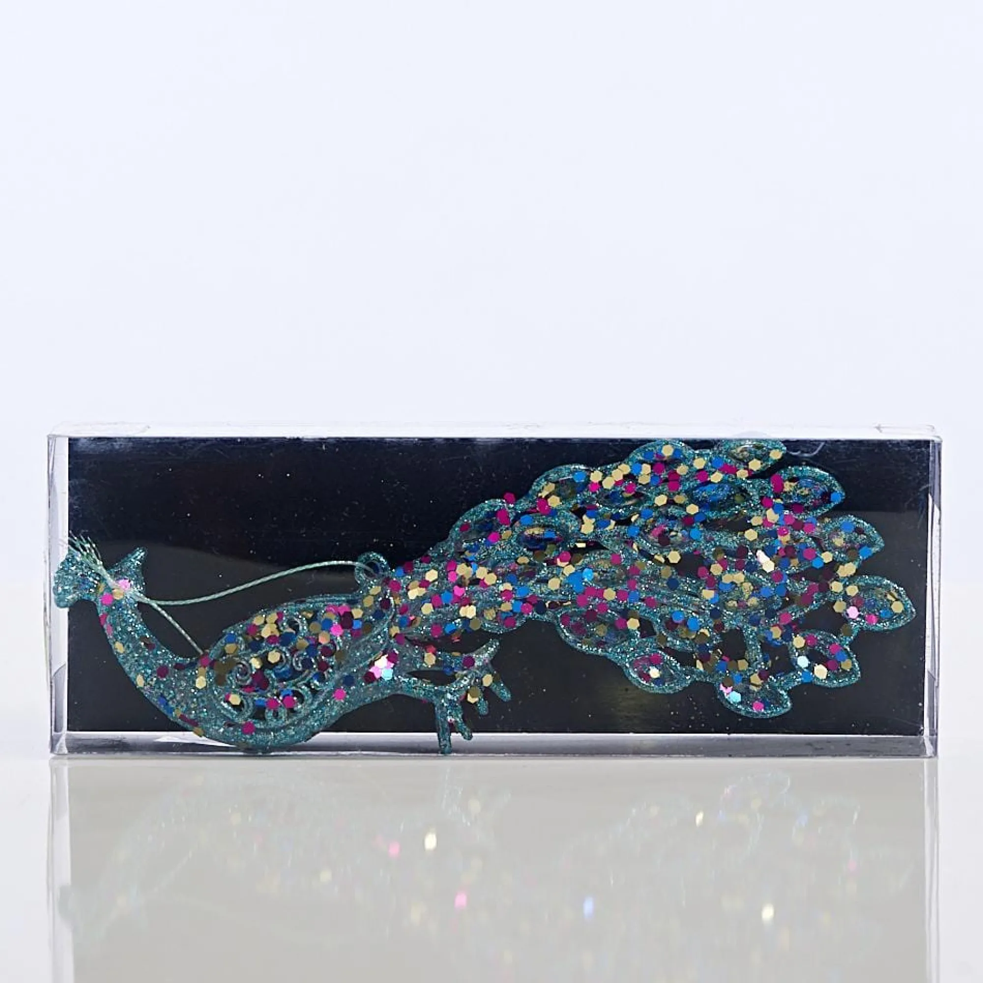Touch Of Elegance>Christmas World Glitter Peacock Decoration