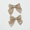 Touch Of Elegance>Christmas World Gold Glitter Bows 2Pc 13Cm
