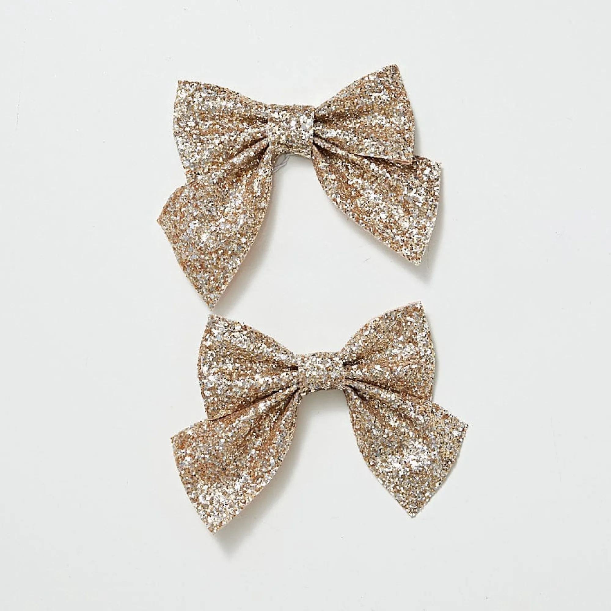 Touch Of Elegance>Christmas World Gold Glitter Bows 2Pc 13Cm