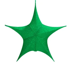 Hanging Decorations>Christmas World Green Pop Up Tinsel Star (65Cm)