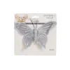 Hanging Decorations>Christmas World Grey Velour Butterfly With Clip (20Cm)