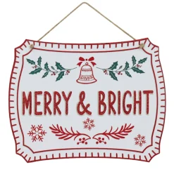 Hanging Decorations></noscript>Christmas World Hanging Glitter Plaque Asst - Ti'S The Season