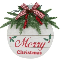 Traditional & Berry>Christmas World Hanging Retro Bauble Plaque (34Cm)