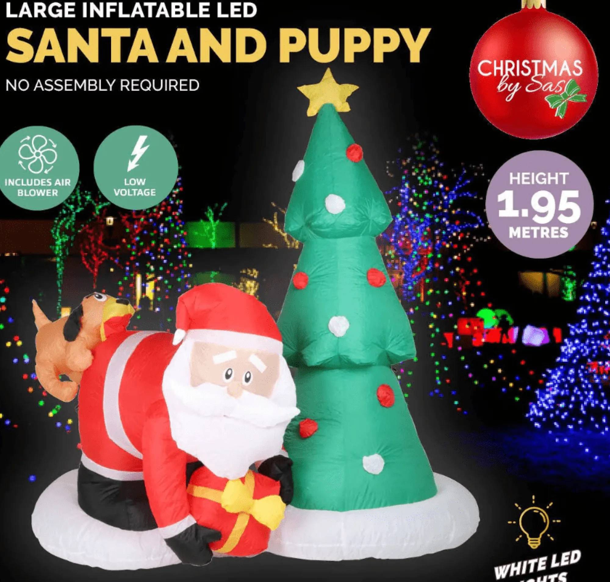 Inflatables>Christmas World Inflatable Santa And Puppy (1.95M)