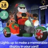 Inflatables>Christmas World Inflatable Santa And Trike With Reindeer (1.8M)