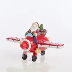 3D & 2D Displays>Christmas World Led Ceramic Santa In Plane Propellor