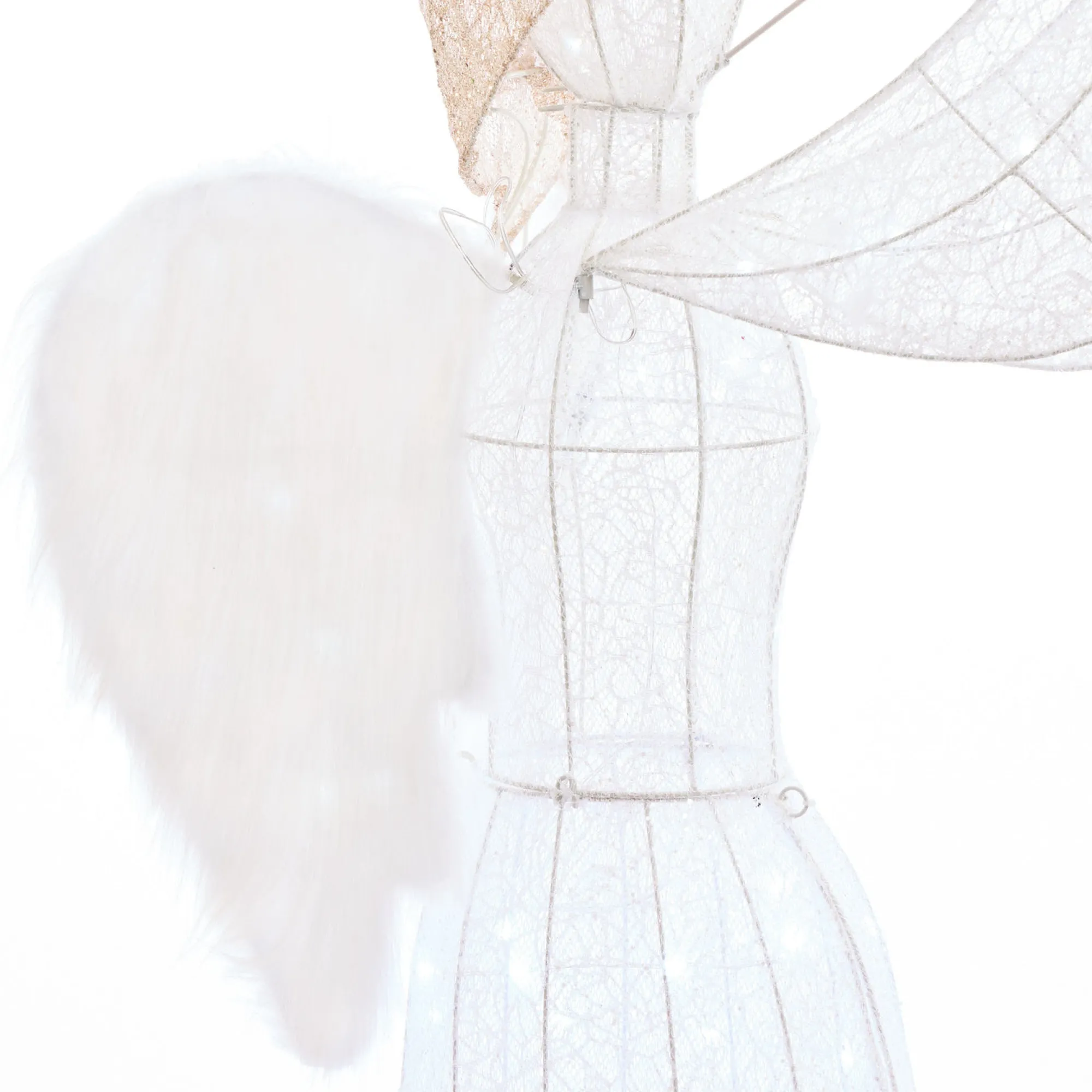 3D & 2D Displays>Christmas World Led Glitter Thread Angel With Trumpet