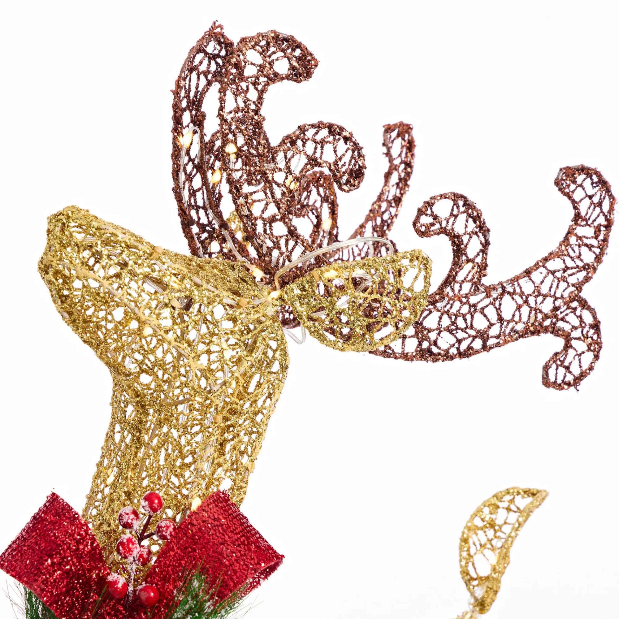 3D & 2D Displays>Christmas World Led Glitter Thread Twinkling Reindeer