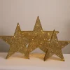 3D & 2D Displays>Christmas World Led Gold Glitter Thread Nested Stars (3Pc)