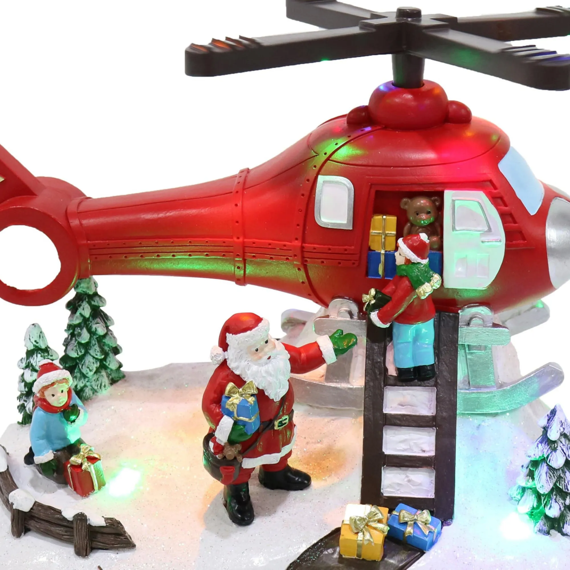 3D & 2D Displays>Christmas World Led Santa Helicopter Spinning Propeller