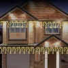 Solar Lights>Christmas World Led Solar Warm White Icicles (3.9M)