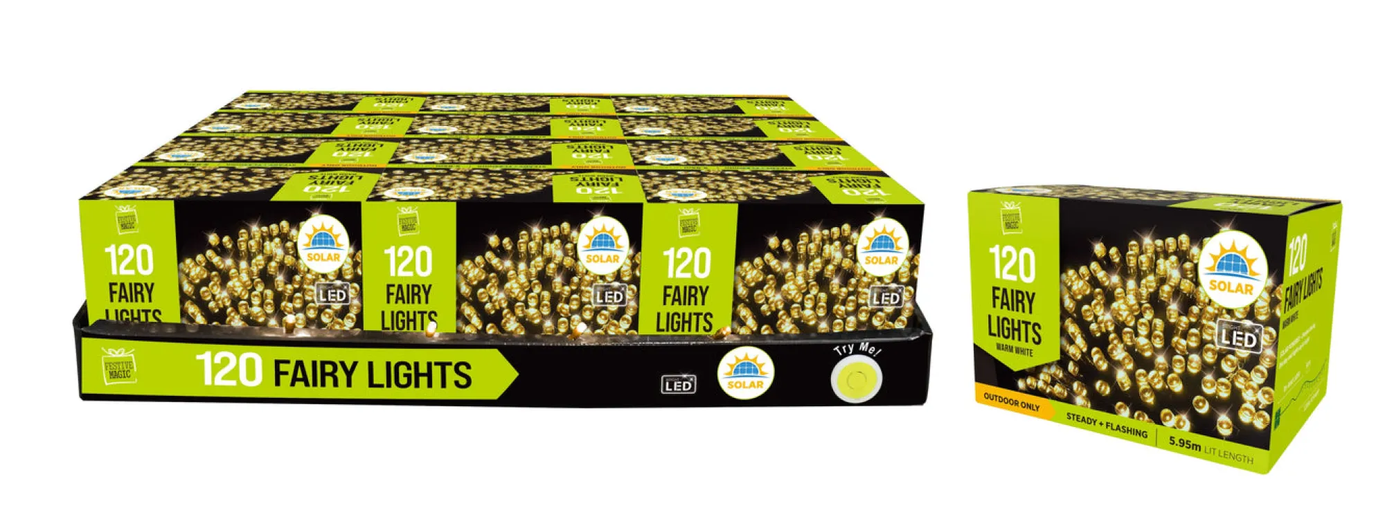 Solar Lights>Christmas World Led Solar Warm White Lights (5.95M)