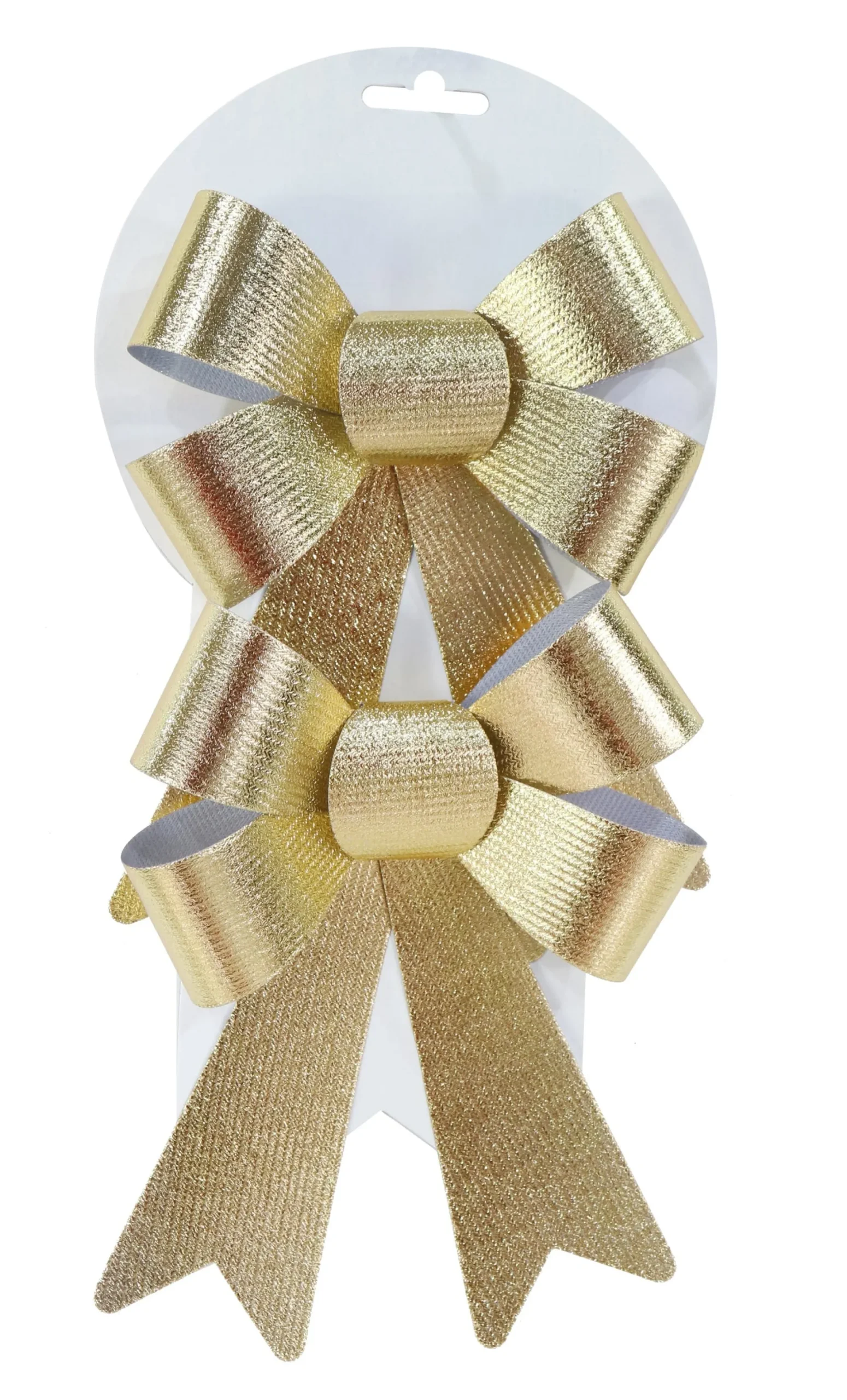 Wreaths, Garlands And Bows>Christmas World Medium Metallic Bow (2Pk)