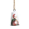 Hanging Decorations>Christmas World Metal Bell With Santa Decal