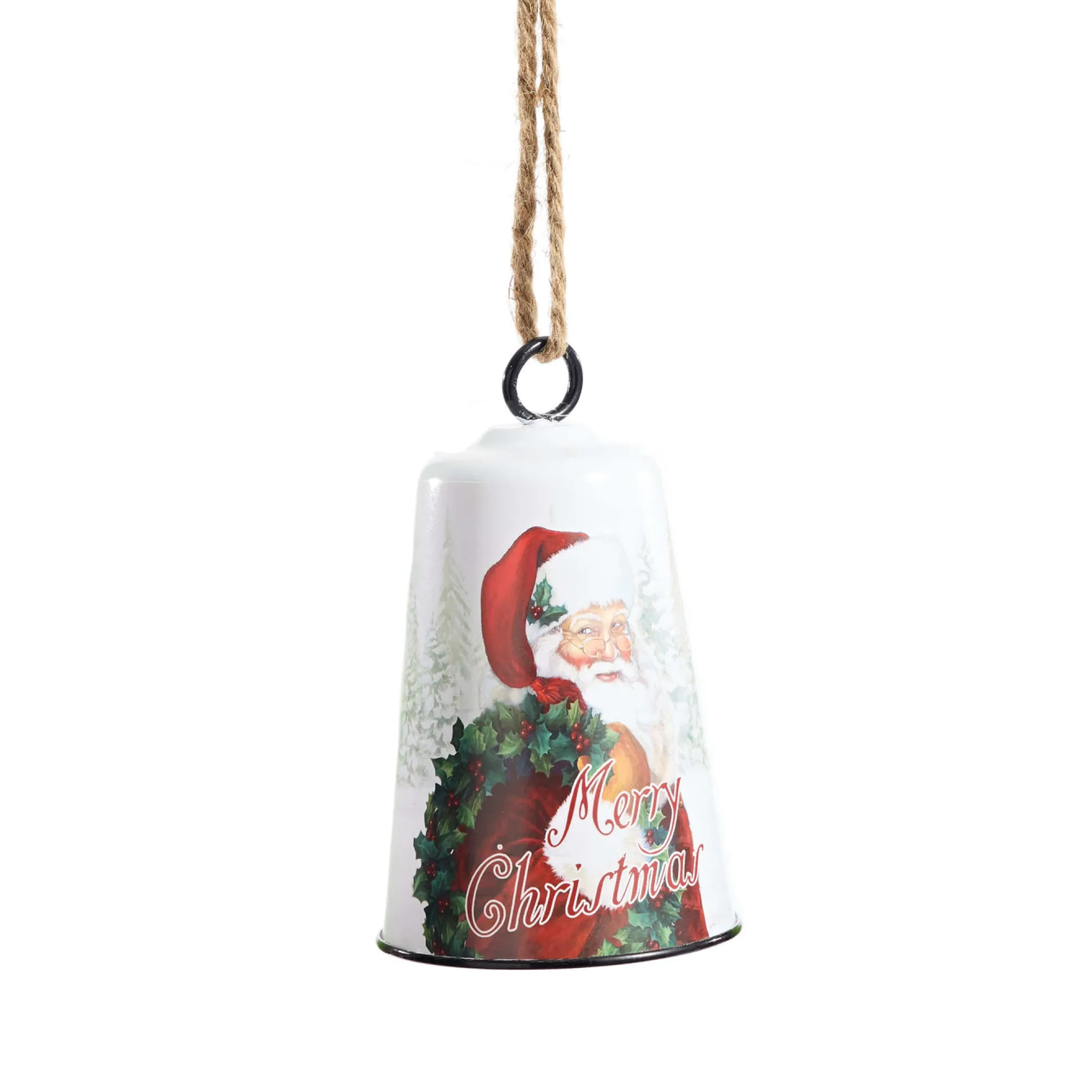 Traditional & Berry>Christmas World Metal Bell With Santa Decal