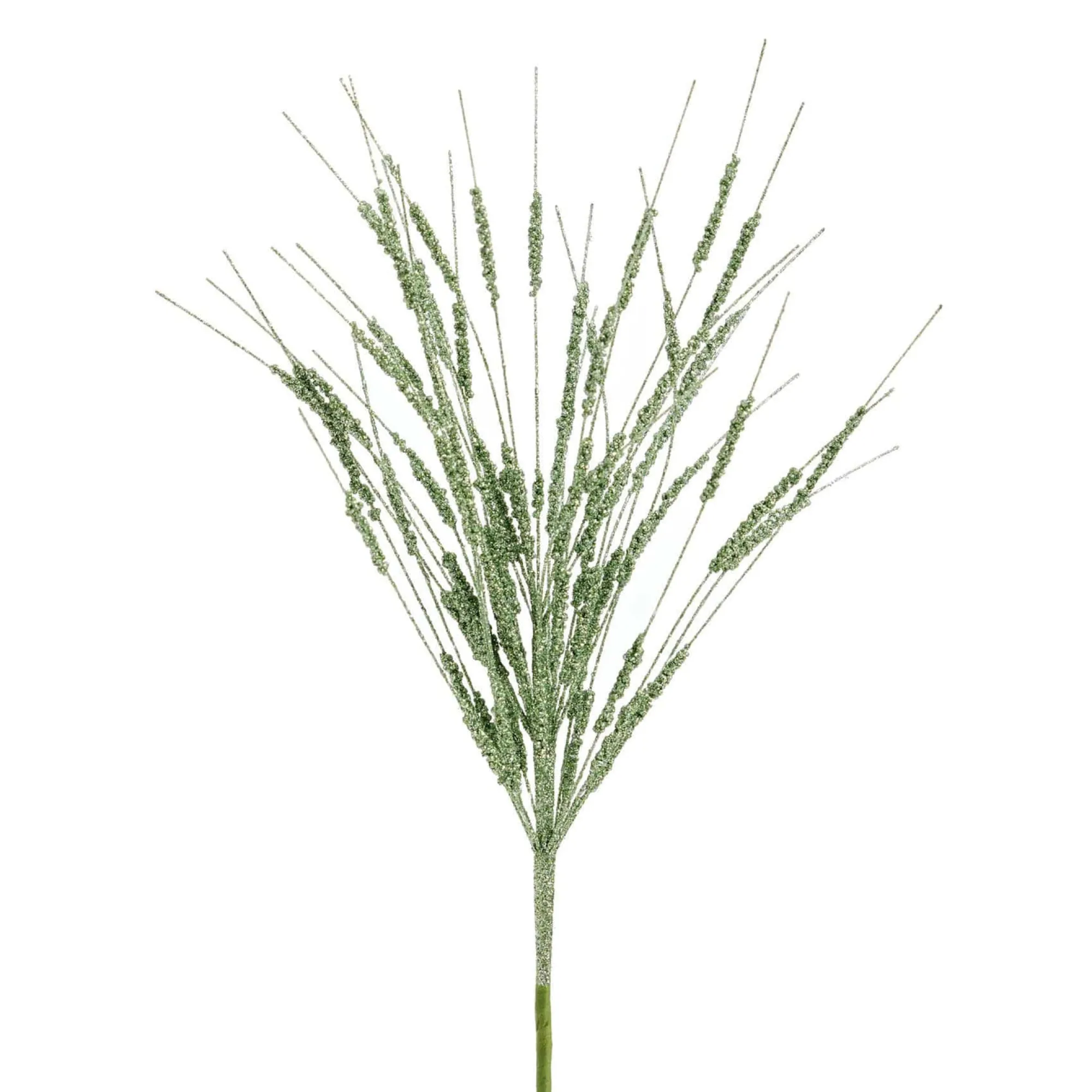 Traditional & Berry>Christmas World Mint Glitter Stem (45Cm)