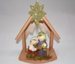 Traditional & Berry>Christmas World Nativity Set Wooden House 13 X 6 X 16.5Cm