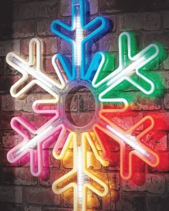 Frame Ropelight (Motifs)></noscript>Christmas World Neon Digital Rainbow Snowflake (75Cm)