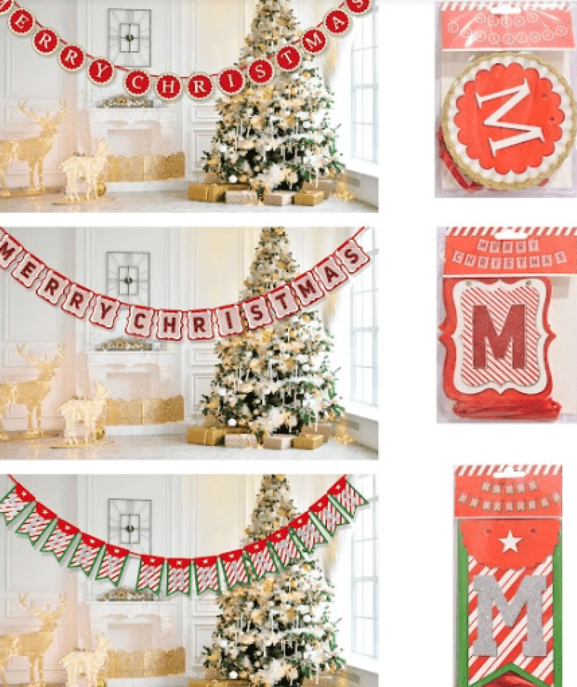 Traditional & Berry>Christmas World 14Pc Merry Christmas Bunting Asst (2.7M) - Circle