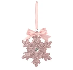 Hanging Decorations>Christmas World Pink Snowflake Tree Decoration