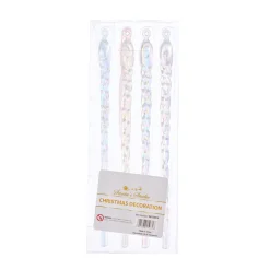 Hanging Decorations>Christmas World 4Pk Iridescent Hanging Icicles (21Cm)