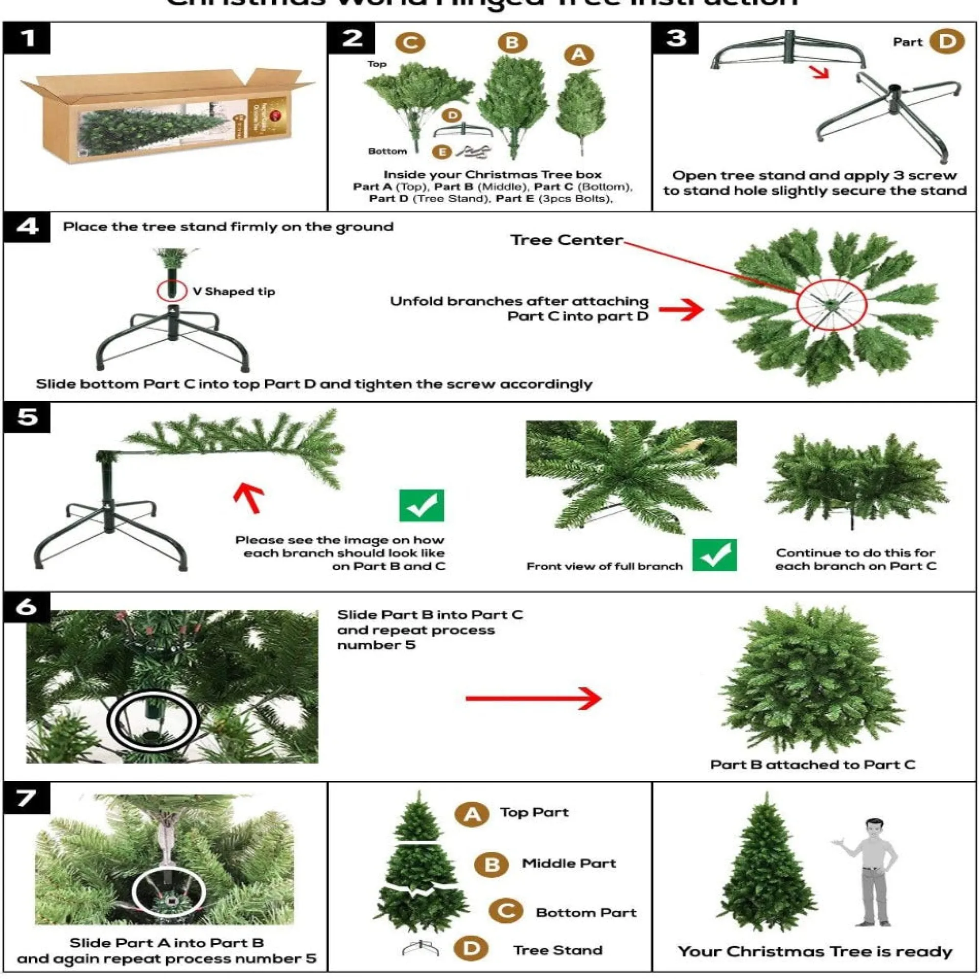 Artificial Trees>Christmas World Pre-Lit Canadian Pine Tree 6Ft (1.8M)