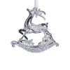 Magical Winter Wonderland>Christmas World Rocking Horse Tree Ornament With Silver Finish (10Cm)
