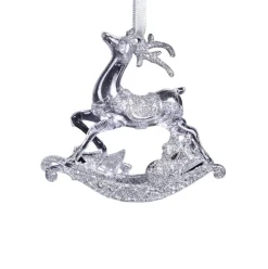 Hanging Decorations>Christmas World Rocking Horse Tree Ornament With Silver Finish (10Cm)