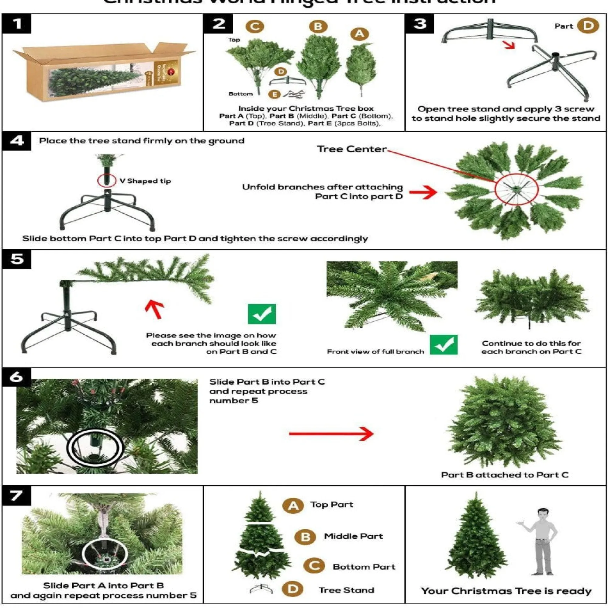Artificial Trees>Christmas World Snowy Mountain Flocked Tree 8Ft (2.4M)