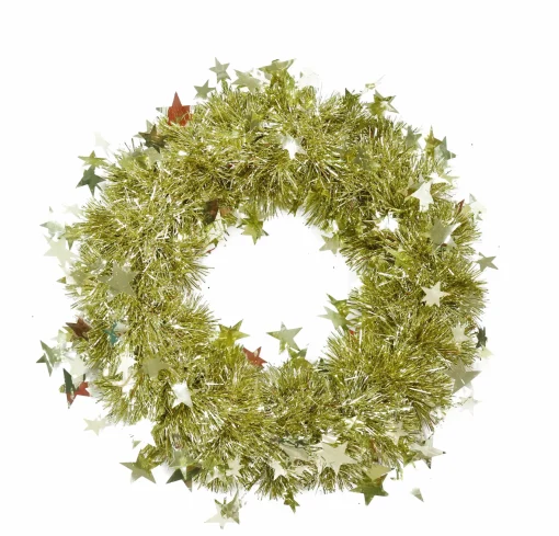 Tinsels>Christmas World Tinsel Starry Wreath Asst (28Cm)