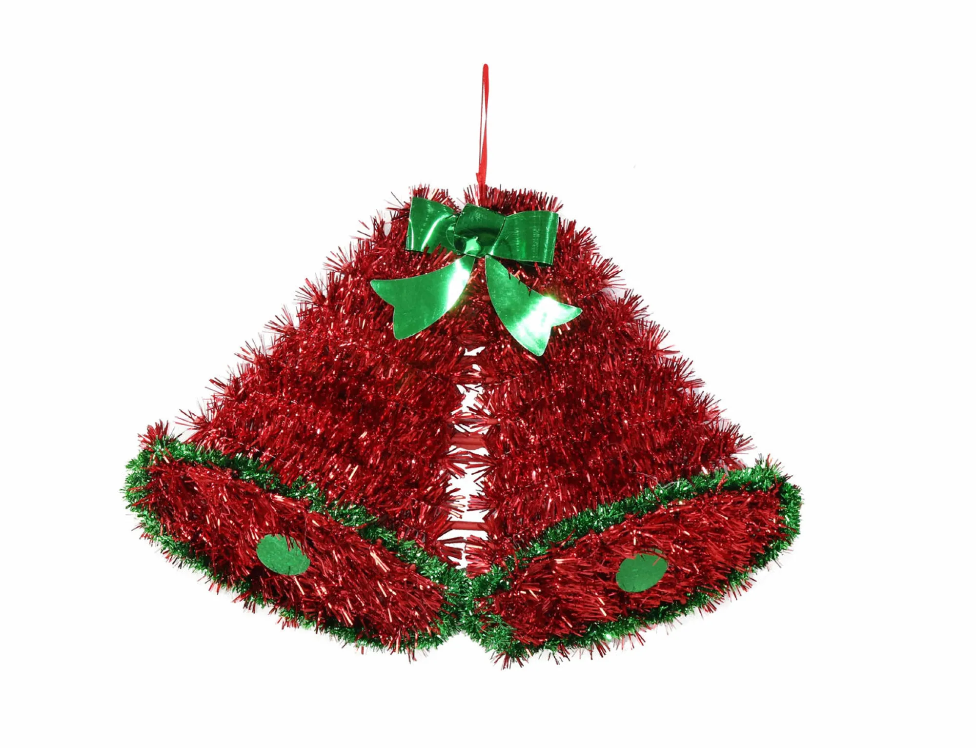 Tinsels>Christmas World Tinsel Twin Bells Plaque Asst