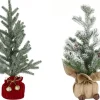 Magical Winter Wonderland>Christmas World Tree In Potted Sack With Nutbells Asst (42/45Cm) - Burlap Sack