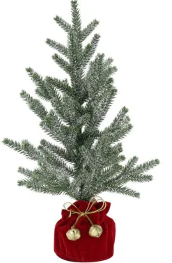 Magical Winter Wonderland>Christmas World Tree In Potted Sack With Nutbells Asst (42/45Cm) - Burlap Sack