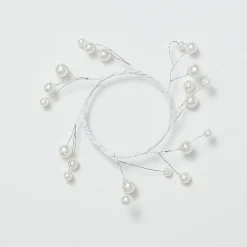 Magical Winter Wonderland>Christmas World White Beaded Candle Wreath