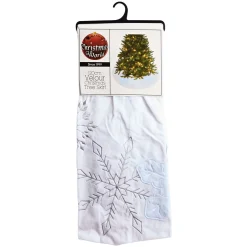 Magical Winter Wonderland>Christmas World White Snowflake Embroidered Tree Skirt (120Cm)